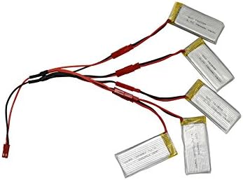 FOCHUTEH 5pcs 3.7v 800mah Jst Li-Po Battery Kits For Jjrc V686 H12c Quadcopter Helicopter