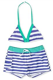 Halterneck Striped Bikini