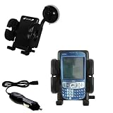 Gomadic for the PalmOne Treo 800 - PalmOne Treo 800 Flexible Auto Windshield Holder with Car Charger - Uses Gomadic TipExchange