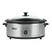 Nesco 4816-25-30PR Professional 6-Quart Stainless Steel Roaster Oven with Glass Cover, Non-Stick Cookwell
