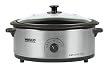 Nesco 4816-25-30PR Professional 6-Quart Stainless Steel Roaster Oven with Glass Cover, Non-Stick Cookwell