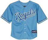 MLB Boys' Kansas City Royals Button Down Jersey with Name & Number (Royal, 10/12)