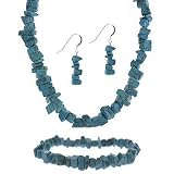 Sterling Silver Turquoise Stone Chip Jewelry Set