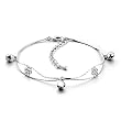 Pugster Elegant Clear Crystal Flower Bell Dangle Ankle Bracelet