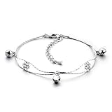 Pugster Elegant Clear Crystal Flower Bell Dangle Ankle Bracelet