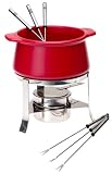 Chantal 1-3/4 Quart Ceramic Fondue Set, Red