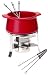 Chantal 1-3/4 Quart Ceramic Fondue Set, Red