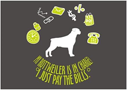 Teeburon My Rottweiler is in charge! I just pay the bills Pack of 4 Decal