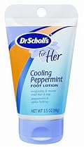 Dr. Scholl's For Her Cooling Peppermint Foot Lotion 3.5 Ounce Tubes (Pack of 6)