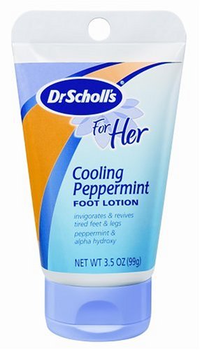 Dr. Scholl's For Her Cooling Peppermint Foot Lotion 3.5 Ounce Tubes (Pack of 6)