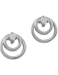 Pair of 14K White Gold Diamond Earrings - 0.04 Ct. -- LIFETIME WARRANTY