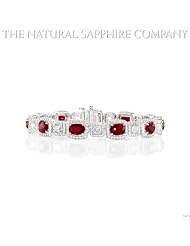 Total of 9.33ct. Ruby Bracelet with pave dia. 4.06ct. total.