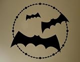Halloween Decoration Wall Decals Three bats in a moon