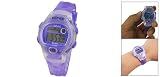LCD Digital Display Stopwatch Clear Purple Sports Watch