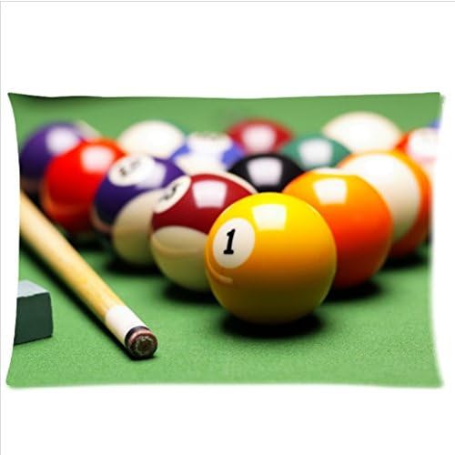 classic colorful pool Table, Billiards pattern Twin Side custom zippered Pillowcase,pillowcover 20 X 30 Inch