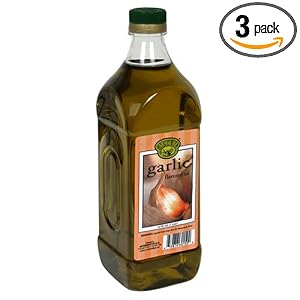 Auguri Garlic Flavored Extra Virgin Olive Oil, 34-Ounce Bottles (Pack of 3) by 