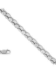 925 Sterling Silver Rhodium Plated 2.2 mm (3/32 Inch) Popcorn Chain Necklace 16" w/ Lobster Claw Clasp