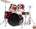 Bridgecraft 5 Pc Drum Set with Cymbals - Red