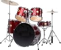Bridgecraft 5 Pc Drum Set with Cymbals - Red