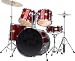 Bridgecraft 5 Pc Drum Set with Cymbals - Red