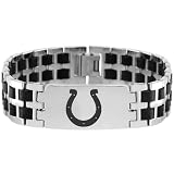 NFL Indianapolis Colts Logo Steel & Rubber Link ID Bracelet