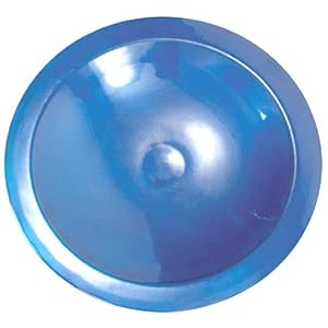 Achla EBB01BL Glossy Enamel Bird Bath Basin Brass With Blue Finish And Threaded Base Connector