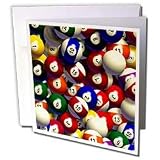 Billiards - Billiard Balls Pool - Greeting Cards-12 Greeting Cards with envelopes