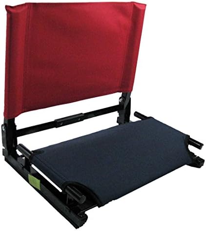 Patented Navy Bottom with Red Back Canvas Stadium Chair Bleacher Seat