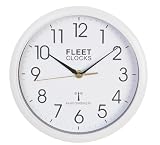 Radio Controlled Wall Clock White 25cm 10" Superior two piece case construction. With AA Battery