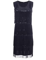 Flowy Sequined Tiered Polyester  Dress