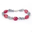 Red Crystal and Aquamarine Quartz Bracelet