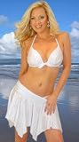 Classic Underwire Support Swimsuit Bra in White Hologram