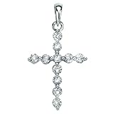 10K White Gold 1/3 ct. Diamond Cross Pendant with Chain