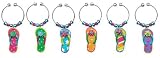 Tropical Fabulous Flip Flop Wino Wine Charm S/6
