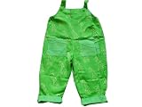 Boys Girls Reversible Twill Overalls with Green Giraffes