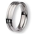Grooved Polished Titanium Ring (6.0 mm) - Sizes 6-13