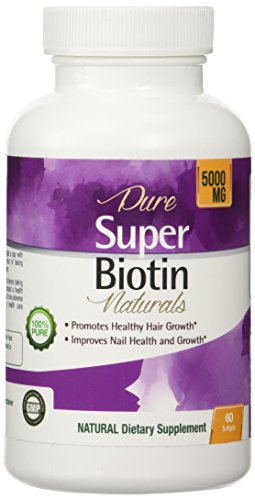 Pure Biotin for Stronger Hair and Healthy Nails -   Biotin 5000 By Quality Nature Completely Safe and Non-toxic Vitamin for Your Hair and Skin 100% Pure Natural Supplement - 60 Softgels a Healthy Dose of Biotin for 60 Days!