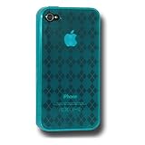 Amzer Luxe Argyle High Gloss TPU Soft Gel Skin Case for iPhone 4 (Blue) (Fi ....