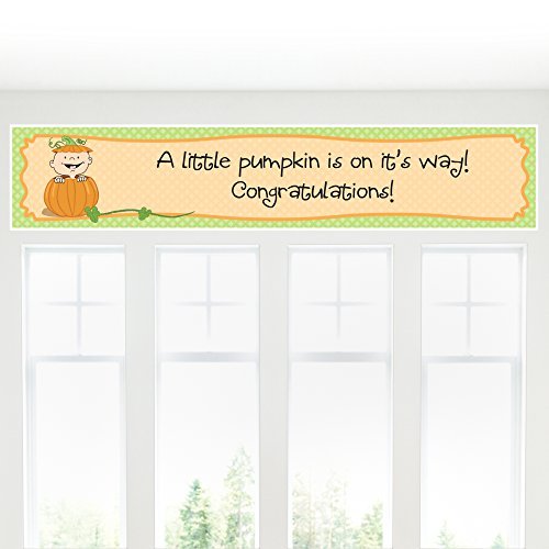 Little Pumpkin Caucasian - Baby Shower Decorations Party Banner