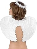 Velvet Angel Wings and Halo - White