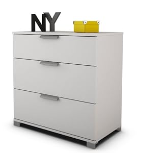 Kommode LOOK weiß Schrank Badschrank 3x Schubladen Kleiderschrank