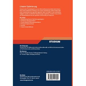 Lineare Optimierung: Modell, Lösung, Anwendung (Studienbücher Wirtschaftsmathematik)