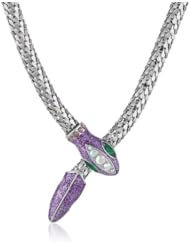 Betsey Johnson "Iconic Amethyst" Snake Wrap Necklace, 34"
