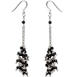 Earring for Girls in Sterling Silver Onyx Gemstone Jewelry 4.25 inches (erg126)