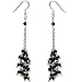 Earring for Girls in Sterling Silver Onyx Gemstone Jewelry 4.25 inches (erg126)