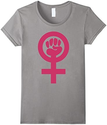 Women's Feminist Symbol T-Shirt Medium Slate