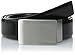 Calvin Klein Men's Feather Edge Leather Belt with Plaque Buckle, Black/Brown, 40