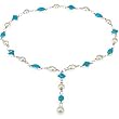 18K White Gold Paspaley South Sea Cultured Pearl and Turquoise Necklace