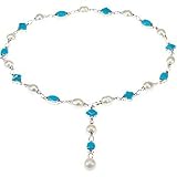 18K White Gold Paspaley South Sea Cultured Pearl and Turquoise Necklace