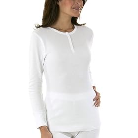 Cotton Warm Essentials Thermal Top Henley Whit